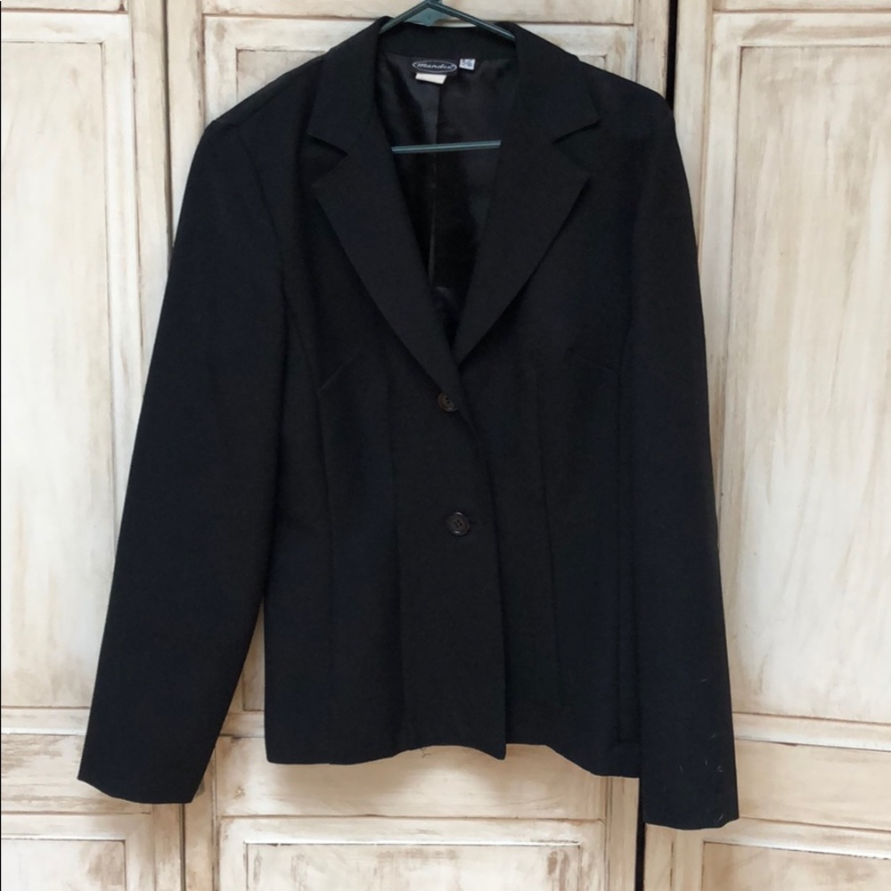 Black blazer with shoulder pads